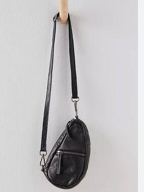 Free People Coffee Date Mini Crossbody Bag FP black leather crossbody